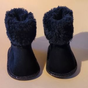 Koala Baby Blue Faux Fur Boot Booties Size 0